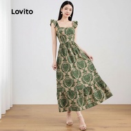 Lovito Gaun Corak Boho Rumbai untuk Wanita L129ED445