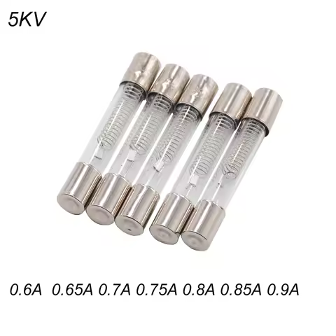5PCS 5KV Microwave Oven Fuse 6*40mm 0.6A 0.65A 0.7A0.75A 0.8A 0.85A 0.9A Glass Tube Fuse 6x40mm High