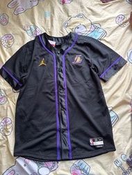 Nike Jordan NBA Los Angeles Lakers Short Sleeve Top Size L 湖人短袖棒球外套