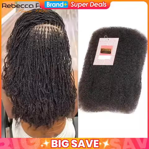 Afro Kinky Bulk Hair for Braiding Hair Extensions – Rebecca Lightweight, Natural Colors for African 