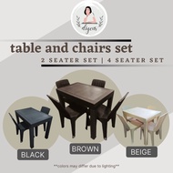 Dining Set 2 Seater 4 Seater Plastic Rattan Dining Table and Chairs Set Table and Chairs Set Low Shipping