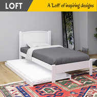 LOFT Design katil single THOMAS wooden single bed frame with pull out bed