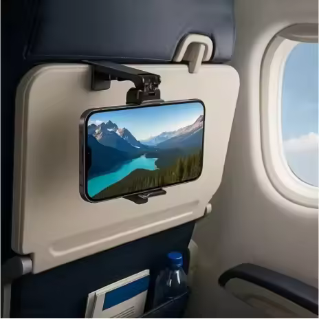 Flight Airplane Phone Holder 360° Portable Foldable Durable Travel Essential Mount Railway Train Sea