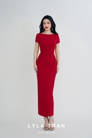 Đầm đỏ cổ thuyền ôm body sang trọng (Amelia Dress)