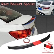 Universal Adjustable length Trunk Rear Bonet Spoiler Matte Black Color Curve Bonet Saga VVT Bezza Wi