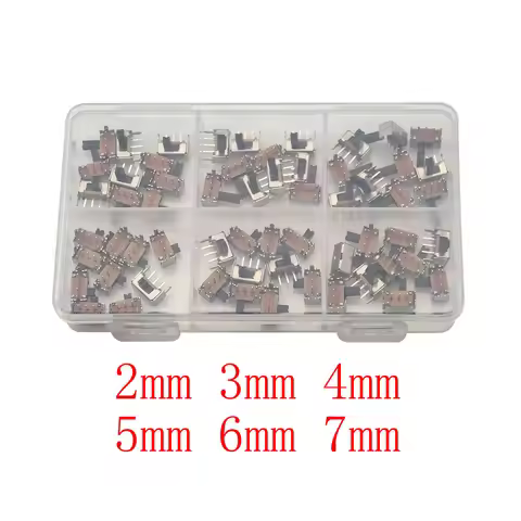 60Pcs SPDT Mini Micro Slide Switch 1P2T 2 Position 3 Pin On-Off DIP Toggle Slide Switch Handle Lengt