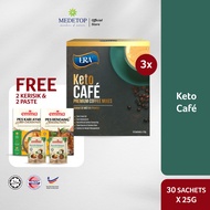 (3 box) E.R.A KETO CAFE added C8 MCT Powder, Keto Coffee, Zero Trans Fat, Zero Cholesterol