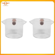 [CloudsMiles] 2Pcs Double Spouts Espresso Shot Glasses Measuring Glass Espresso Cups Cookware with W