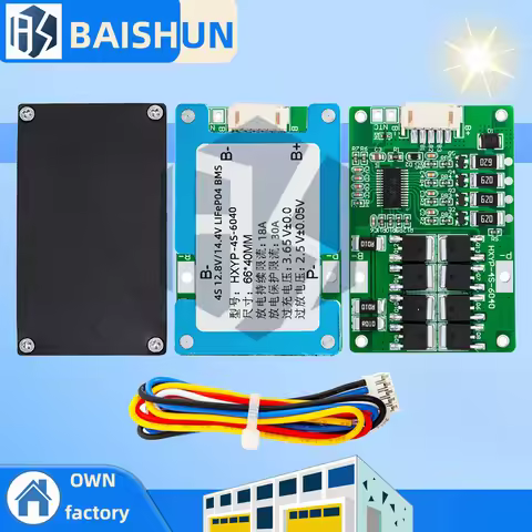‌4S 20A LiFePO4 BMS with Active Balancing (12.8V-14.4V) for 32650/32700 Cells - Overcharge/Discharge