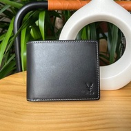 黑色植鞣牛皮短夾 真皮皮夾 男士錢包 男用銀包 免費刻字 客制化