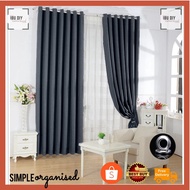 B17 Ready Made Curtain 99%Blackout Siap Jahit Langsir (Free Eyelet/Ring)Langsir Blackout Kain Tebal Warna Prussian Blue