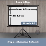 Tripod Screen Matte White Manual Projector Screen Projector Tripod Portable Projection 60inch 72inch