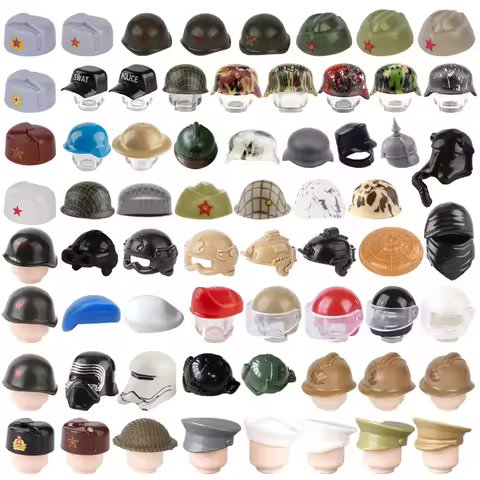 WW2 US Soviet British German Soldier Figures Helmet Military Accessories Building Blocks SWAT Police