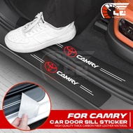 Car Door Sill Protector Sticker Side Step Plate Anti Scratch Thick Leather For Toyota CAMRY ACV40 AC