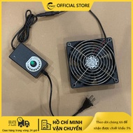 Quạt Tản Nhiệt Chó Mèo Thông Gió Hình Vuông 12CM Kèm Bộ Điều Tốc 1200RPM Quạt Làm Mát Gắn Chuồng