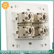 4 Sockets CAT6A RJ45 Faceplate LAN Network Outlet Jack Shielded Ethernet Wall Panel Board 86x86mm Ne