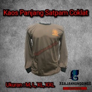 Kaos Security Panjang Cokelat MODEL dan WARNA BARU baju satpam terbaru 2021 Kaos Baju Seragam Securi