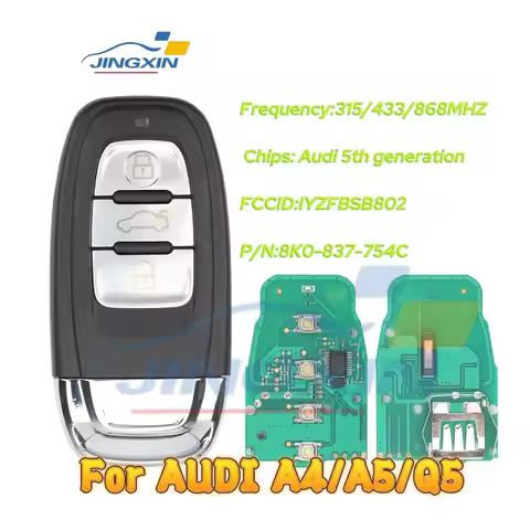 For Audi car key A3 A4 A5 A6 A8 Q5 Q7 2009 - 2015 Smart Remote Control Key 315/433/868MHz FCC ID: IY