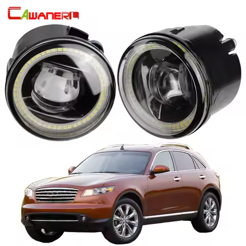 2 X Angel Eye LED Fog Light DRL For Infiniti FX FX35 FX30D FX37 FX45 FX50 2006-2015 30W 8000LM Car F