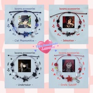 Handmade Black Butler Waxed Rope Bracelet - Anime Black Butler Bracelet