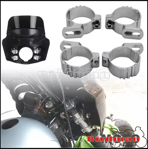 For Harley Dyna Sportster Fork Clamp Quarter Half Gauntlet Club Style Headlight Fairing Mount Bracke