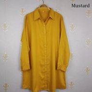 baju tunik wanita jumbo fisa bahan rayon ademlembut &amp; serap keringat - kuning mustard l