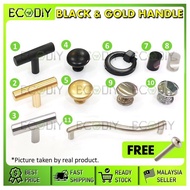 ECODIY🇲🇾New Style Handle Door Knob S Handle Gold Black Stainless Steel Chrome Silver Single Hole Drawer Cabinet Cupboard