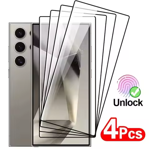 1-4PCS Tempered Glass For Samsung S24 S25 Ultra S23 S22 S21 FE A25 A16 A15 A14 A13 A55 5G A54 A53 A5