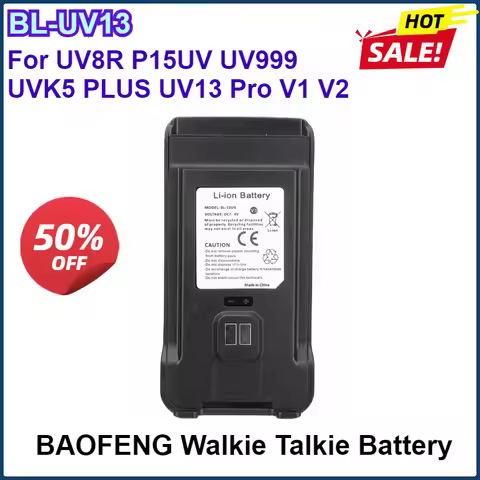 BAOFENG UV13PRO Walkie Talkie Battery UV8R P15UV UV999 High Capacity Type-C Battery For Baofeng UVK5