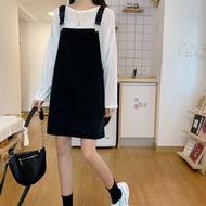 全城熱賣 - 牛仔背帶裙連衣裙吊帶短裙【黑色】【S-5XL碼】(下單後請聯絡客服確認發貨尺碼)