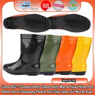 HIJAU Fusha 802-2 Rubber Boots Black Orange Yellow Green Boots Shoes Anti-Slip Garden Field Foot Pro