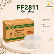 [ 1ctn ] Ready Stock  FF2811 Round Cookies Transparent Container 24pcs/ctn