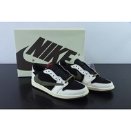 Travis Scott x NK-AJ 1 Low Sail/University Red/Black/Medium Olive Basketball Shoes YXPJ--&-