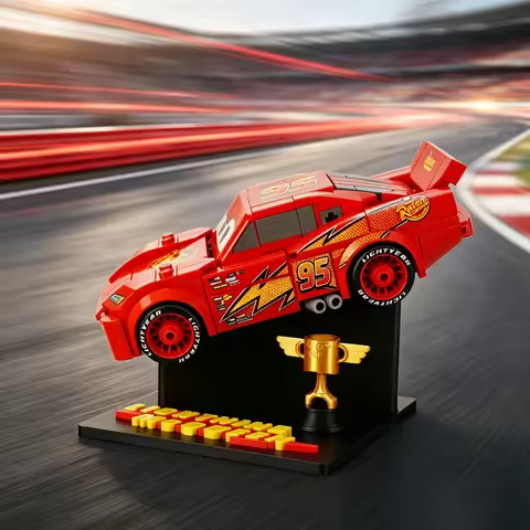 Scene Display Base For Lego Speed 77255 Lightning McQueen, Rotatable Trophy Decor Display Stand（Not 