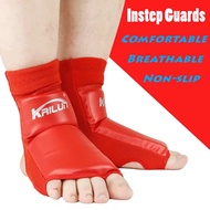 【Quality】 Pu Ankle Guard Mma Boxing Muay Thai Foot Insteps Guards Feet Protector Martial Arts Wushu Sanda Training Protective Gear