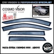 Naza Citra 2 Rondo 2008 - Above WPS Cosmo Door Visor (4" Medium) (Free 3M Primer)