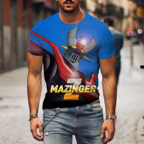 Hot Sale Mazinger Z T Shirt For Men Anime Robot 3D Print Short Sleeve T-shirts Women Fashion Streetw
