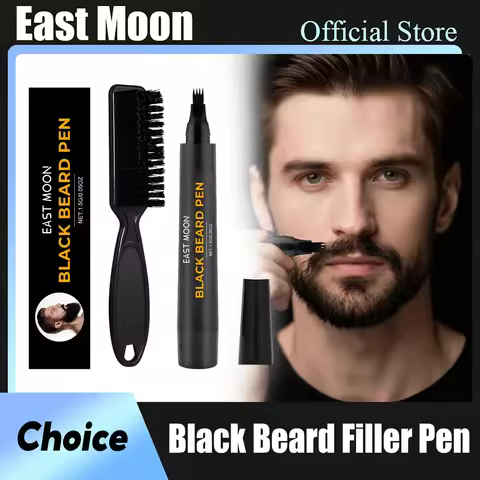 East Moon Black Beard Filler Pen with Brush Fast Pernmanent Coloring Lasting Repair Waterproof Porta