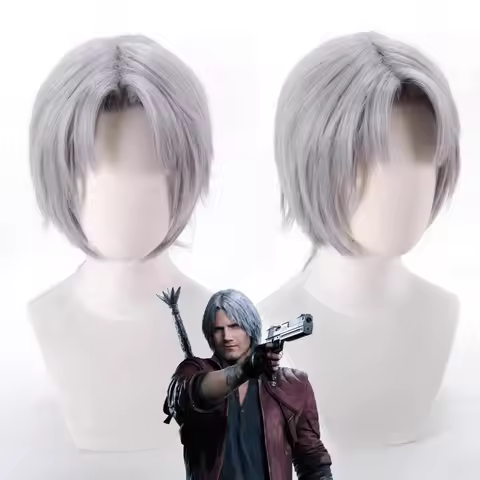 Devilmaycry 5 Dante Cosplay Synthetic Hair Short Gray Styled Comic Wig