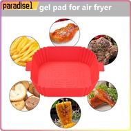 [paradise1.sg] Silicone Air Fryers Oven Baking Tray Non-stick Disk Square for Home Kitchen Tool