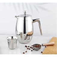 French Press Coffee Machine, Double Wall 304 Stainless Steel with Filter Press and Large U-Spout Han