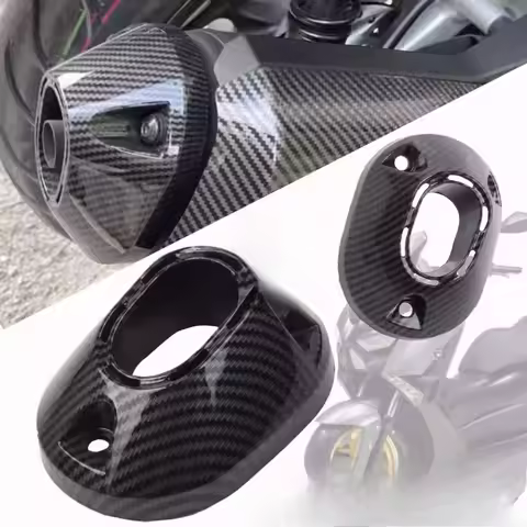 Motorcycle Muffler Tip Cover Glossy Carbon Exhaust Tip Garnish Accessories for Honda Click 160 ABS P