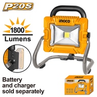 INGCO CWLI2025 LITHIUM-ION WORK LAMP 20W Voltage:20V. LED power dissipation:20W Battery and charger 