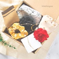 Set 8 Items Birthday Present Hadiah Kekasih Hati Tudung Scrunchies Mini Pouch Mask Extender Bracelet