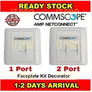 PRO Commscope CAT5E/CAT6 1Port / 2 Ports Faceplate Degree Angle Type Data Wall Socket Outlet Face Pl
