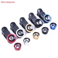 [thevatipoem] 3-in-1 Phone Camera Lens Kit Fisheye Mobile Phone Lenses 0.67X Zoom Wide Angle Macro H
