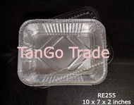 RE255 (10 x 7.5 x 2) Aluminum foil tray with lid - 1750ml - (5pcs, 10pcs, 20pcs)