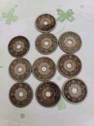 早期日本大正十年十錢铜幣(一组10枚)