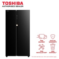 (Bulky) Toshiba 545L Side by Side fridge GR-RS780WE-PGX(22)