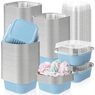 30/20/10pcs Mini Aluminum Foil Square Baking Cups With Lids, Baking Cups, Cake Cups, Brownie Cheesec